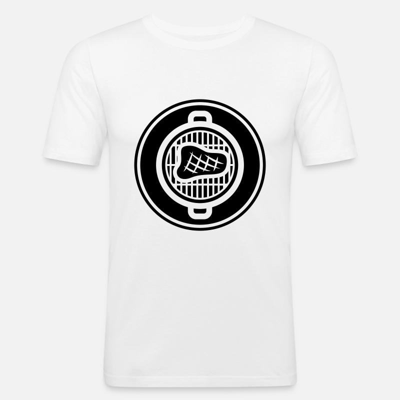 Steak Fleisch - Männer Slim Fit T-Shirt - Weiß
