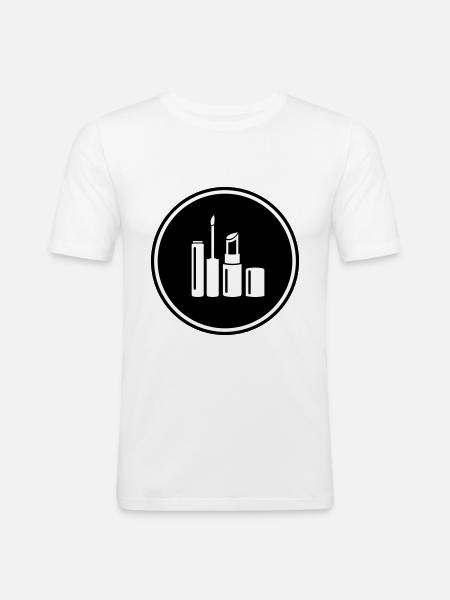 Make Up Cosmetics Icon - Men's Slim Fit T-Shirt - white