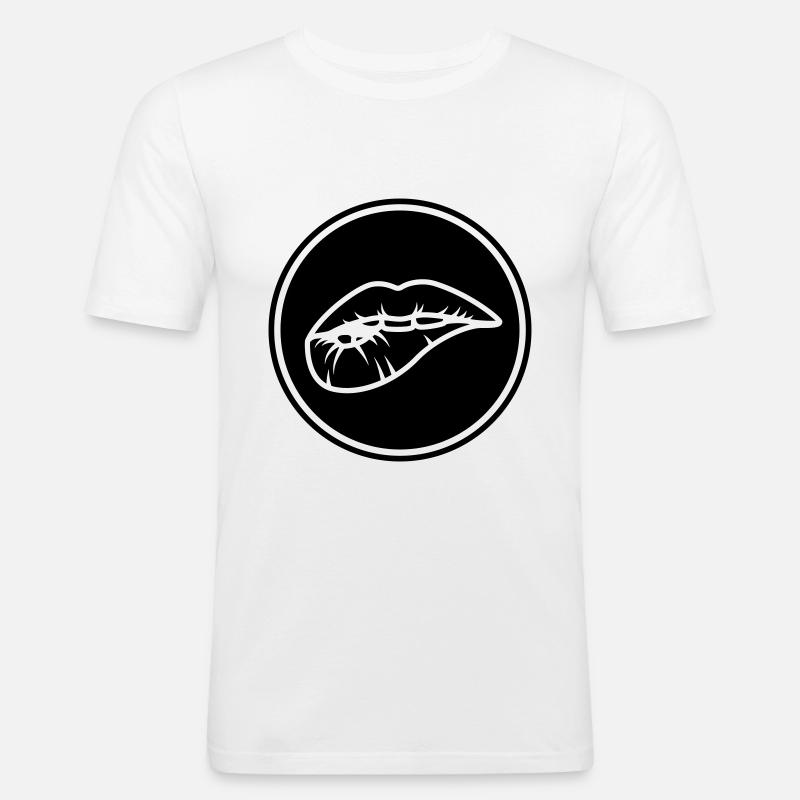 Läppar - Slim Fit T-shirt herr - vit