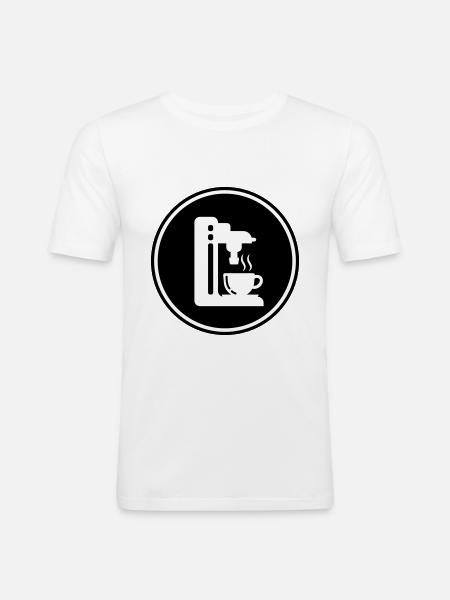Coffee machine symbol - Men's Slim Fit T-Shirt - white