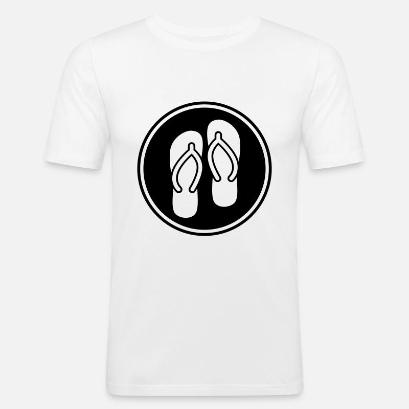 Badelatschen icon - Männer Slim Fit T-Shirt - Weiß
