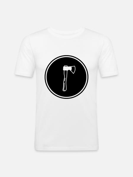 Axt Symbol - Männer Slim Fit T-Shirt - Weiß