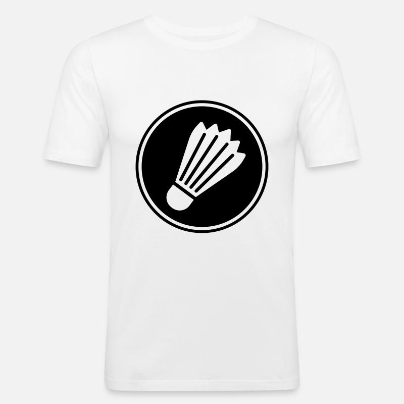 badminton - Männer Slim Fit T-Shirt - Weiß