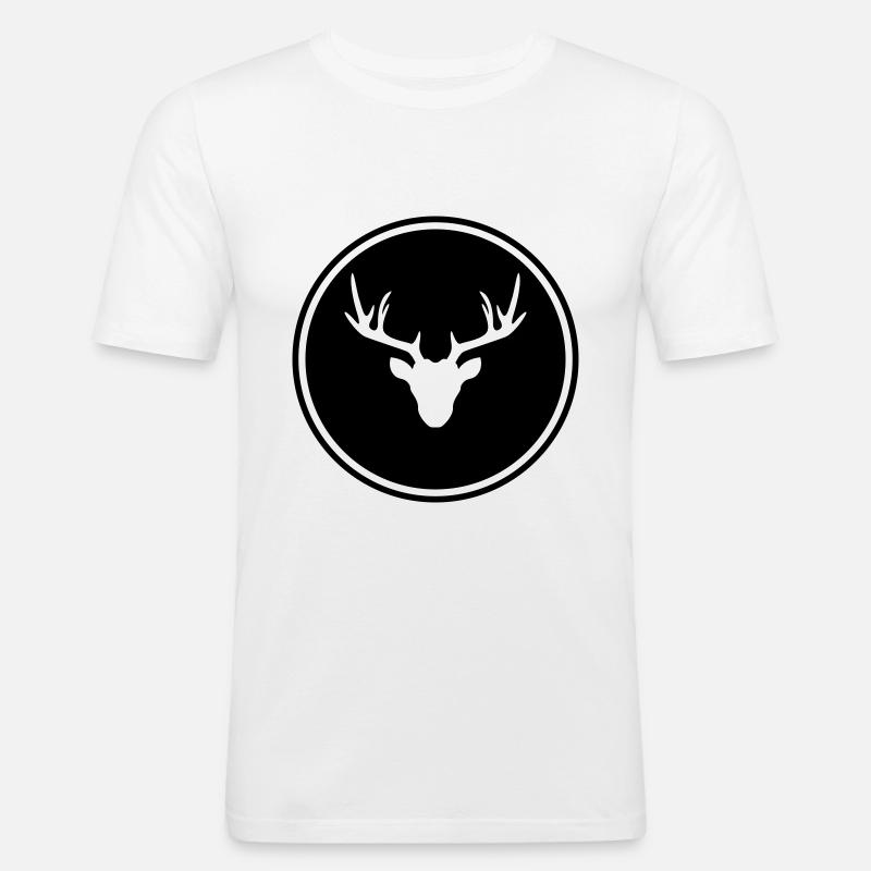 Reh Hirsch icon - Männer Slim Fit T-Shirt - Weiß