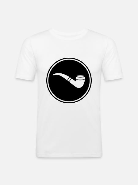 Smoking a pipe - Men's Slim Fit T-Shirt - white
