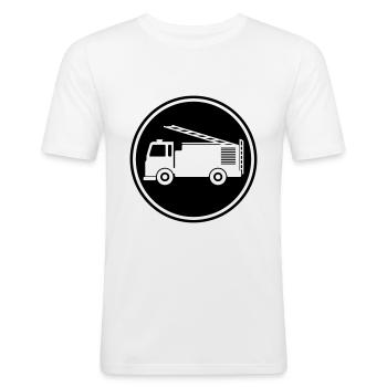 Fire engine - Men's Slim Fit T-Shirt - white - Front - Nik (191cm)