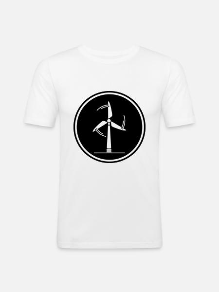 Energie Windrad - Männer Slim Fit T-Shirt - Weiß