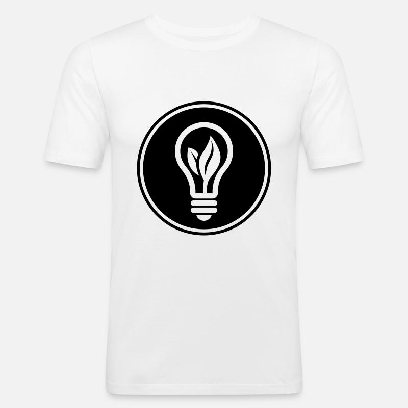Glühbirne Symbol - Männer Slim Fit T-Shirt - Weiß