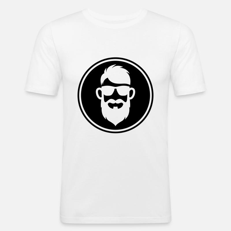 Gesicht bart symbol - Männer Slim Fit T-Shirt - Weiß