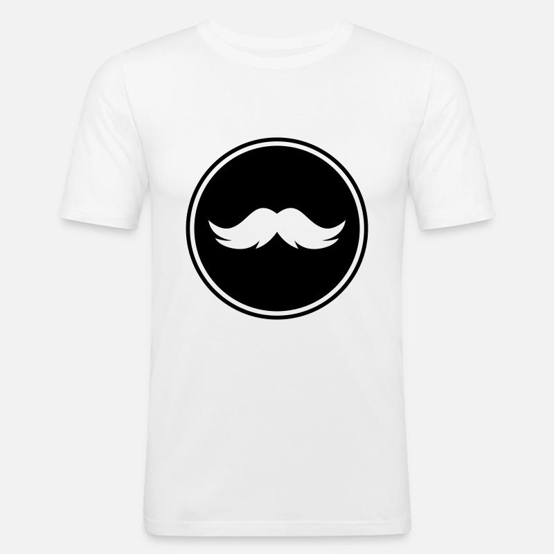 Schnurrbart symbol - Männer Slim Fit T-Shirt - Weiß