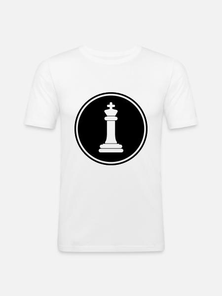 chess piece king - Men's Slim Fit T-Shirt - white