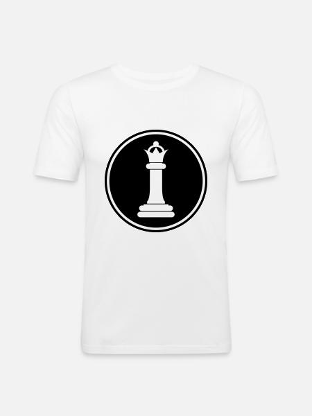 Chess piece queen - Men's Slim Fit T-Shirt - white