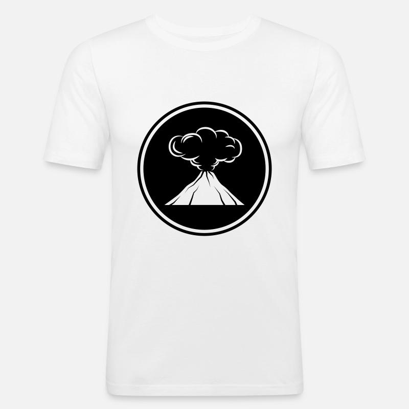 Vulkan icon symbol - Männer Slim Fit T-Shirt - Weiß