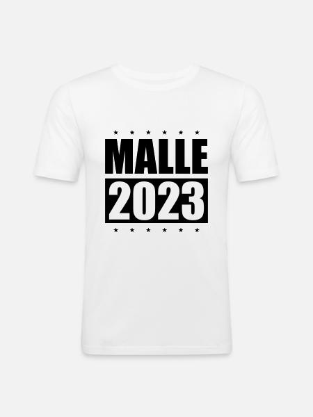 Malle 2023 - Männer Slim Fit T-Shirt - Weiß