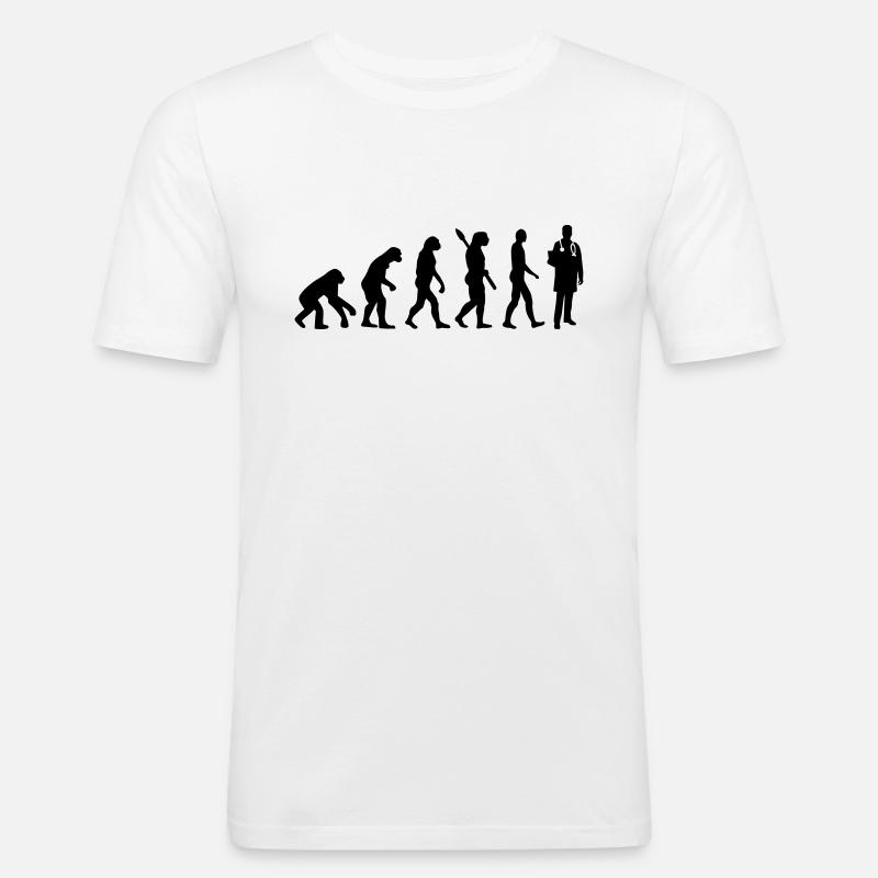 Évolution Docteur - T-shirt près du corps Homme - blanc