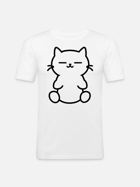 kitten - Men's Slim Fit T-Shirt - white