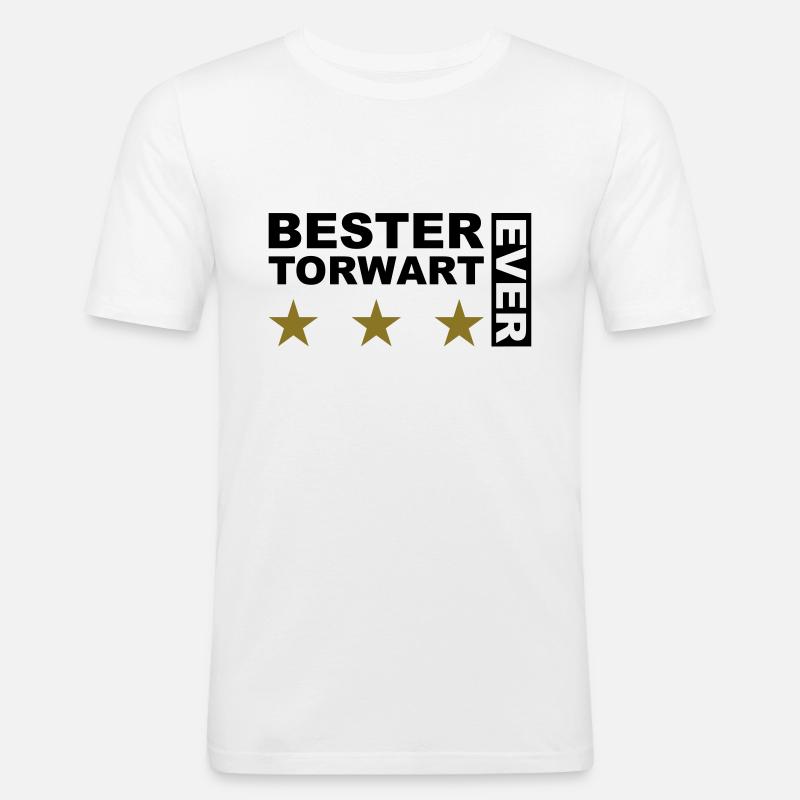 Bester Torwart - V2 - Männer Slim Fit T-Shirt - Weiß