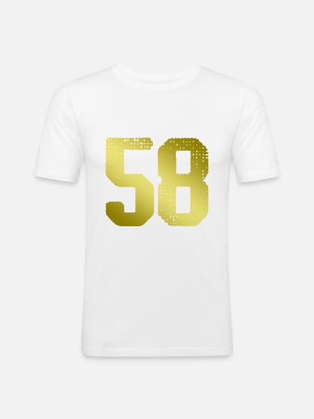 58 Zahl Trikot - Männer Slim Fit T-Shirt - Weiß