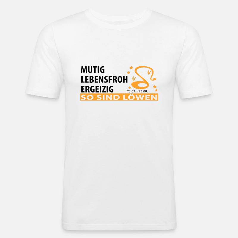 Sternzeichen Löwe - Eigenschaften - Männer Slim Fit T-Shirt - Weiß