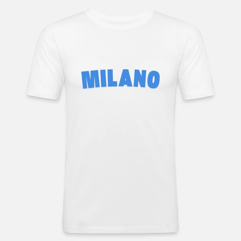 Milano Mailand Milan - Maglietta aderente da uomo - bianco
