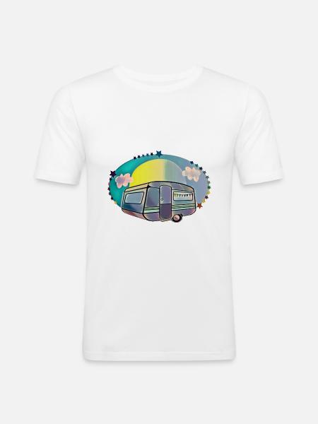 Camping campers caravan love - Men's Slim Fit T-Shirt - white
