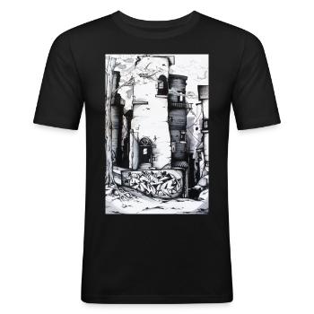 Graffiti street art - Men's Slim Fit T-Shirt - black - Front - Nik (191cm)