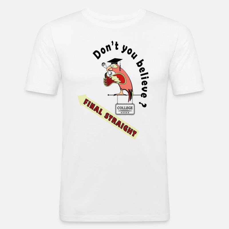 Der letzte gerade Schulpapagei - Männer Slim Fit T-Shirt - Weiß