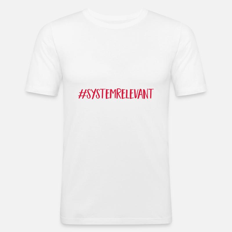 systemrelevant - Männer Slim Fit T-Shirt - Weiß