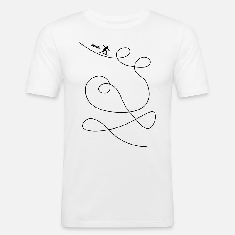 Surfer macht Loopings - Männer Slim Fit T-Shirt - Weiß