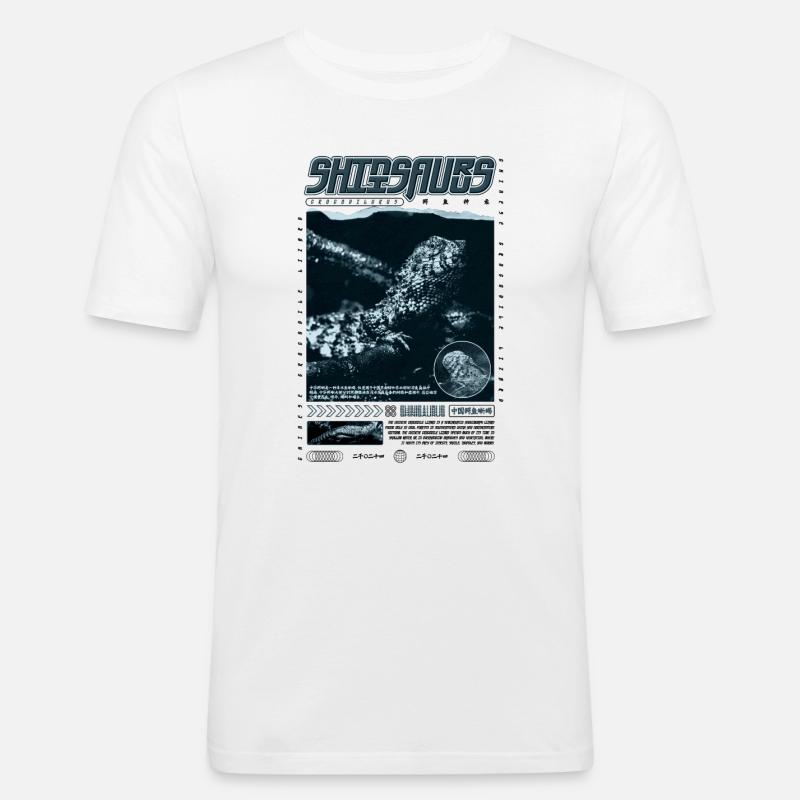 Chinesisches Krokodil Eidechse Shinisaurus Crocodilurus - Männer Slim Fit T-Shirt - Weiß
