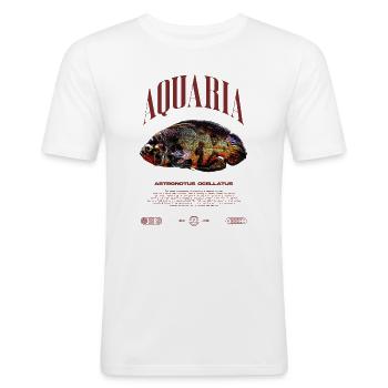 Oscar Fish Keeper Modern Streetwear - Men's Slim Fit T-Shirt - white - Front - Nik (191cm)