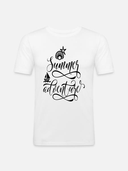 aventure d'été - T-shirt près du corps Homme - blanc