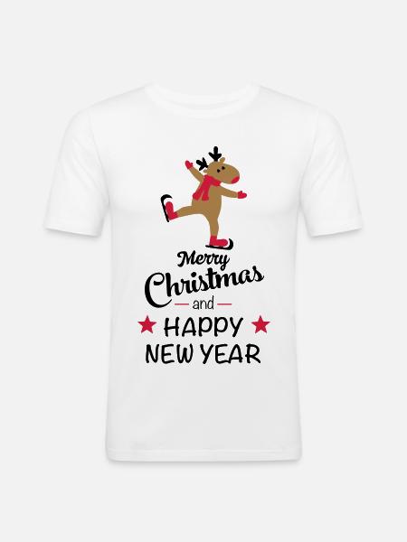 Noël - T-shirt près du corps Homme - blanc