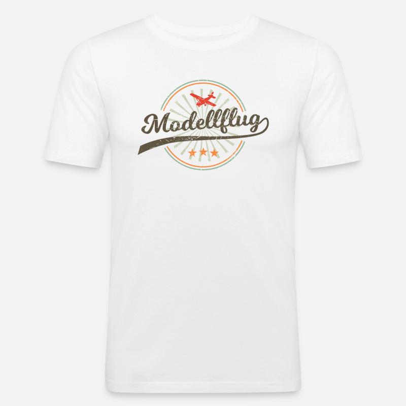 Modellflug Modellbauer Flugzeug Geschenk Retro - Männer Slim Fit T-Shirt - Weiß