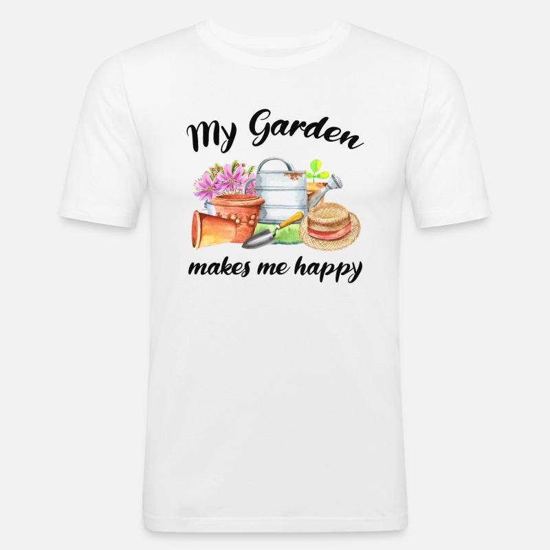 Garten Spruch Gärtner Hobbygärtner Geschenkidee - Männer Slim Fit T-Shirt - Weiß