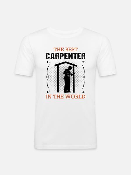 Zimmermann Beruf Zimmerer Handwerker Geschenk - Männer Slim Fit T-Shirt - Weiß
