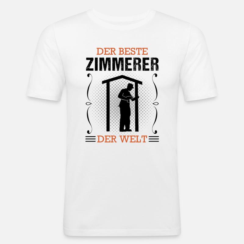 Zimmermann Beruf Zimmerer Handwerker Geschenk - Männer Slim Fit T-Shirt - Weiß