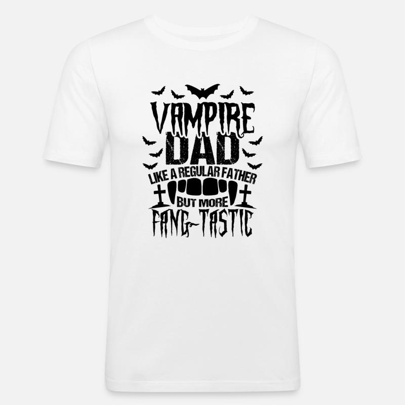 Vampir Papa Halloween - Männer Slim Fit T-Shirt - Weiß