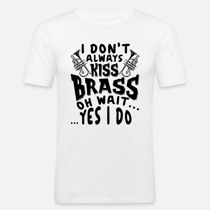 Trompeter Trompete Instrument Blechblasmusik - Männer Slim Fit T-Shirt - Weiß