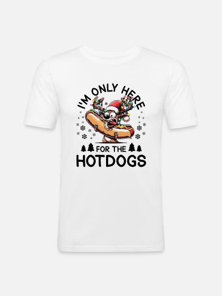 Hotdog-weihnachtsrentier - Männer Slim Fit T-Shirt - Weiß