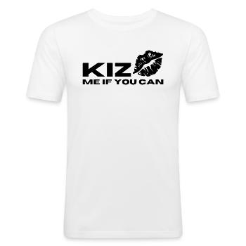 KIZ me if you can KIZOMBA - Männer Slim Fit T-Shirt - Weiß - Vorne - Nik (191cm)