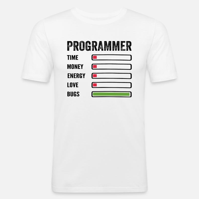 développeur humour programmeur codeur code - T-shirt près du corps Homme - blanc