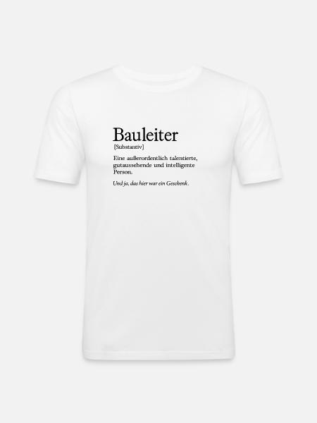 Bauleiter Baustelle Handwerker Bauleitung - Männer Slim Fit T-Shirt - Weiß
