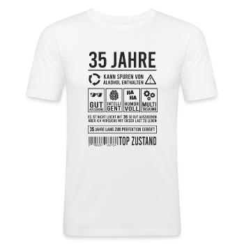35. Geburtstag Männer Frauen Lustig 35 Jahre - Männer Slim Fit T-Shirt - Weiß - Vorne - Nik (191cm)