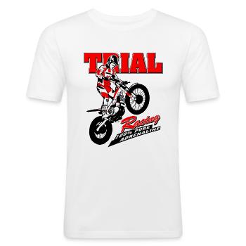 Motorcycle Trial - Motorcycle Trial - Men's Slim Fit T-Shirt - white - Front - Nik (191cm)