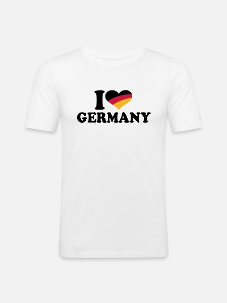 I love Germany - Männer Slim Fit T-Shirt - Weiß