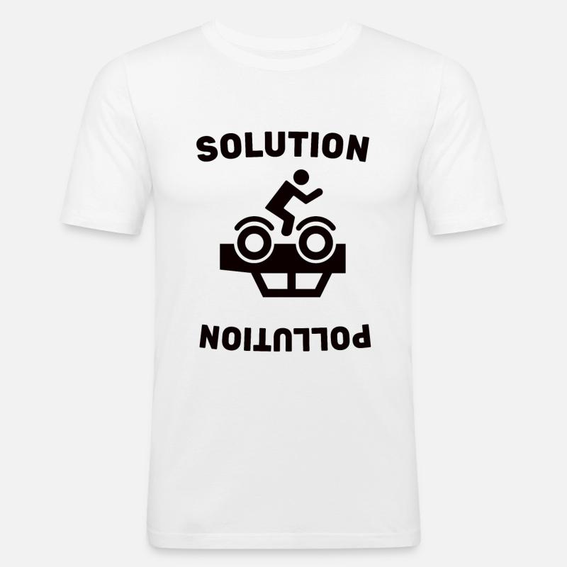 Bicycle Cycling - Solution - Pollution - Love - Männer Slim Fit T-Shirt - Weiß