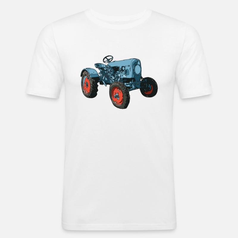 Trecker, Traktor, Schlepper - Männer Slim Fit T-Shirt - Weiß