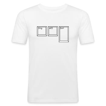 Anti Fck AfD - Strg AFD Entf gegen Rechts Fck Nzs - Männer Slim Fit T-Shirt - Weiß - Vorne - Nik (191cm)