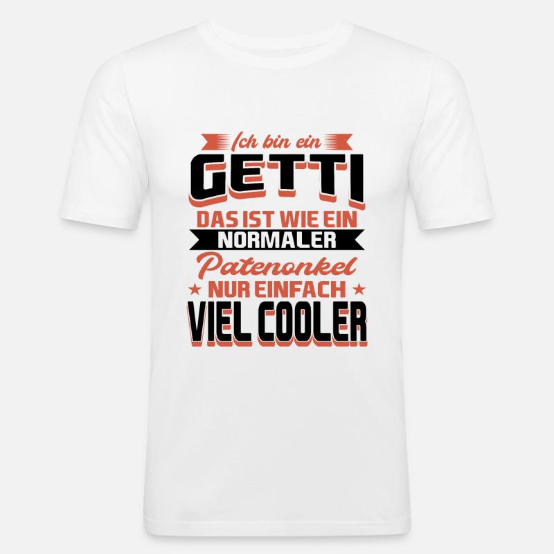 Getti Patenonkel Taufpate - Männer Slim Fit T-Shirt - Weiß